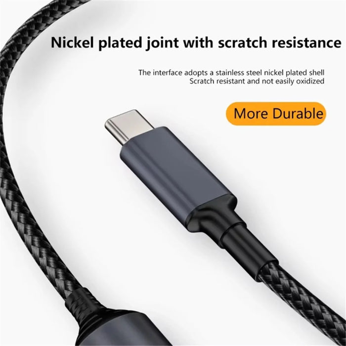 Braided Cable 5.5x2.5mm DC Female to Type-C Male Adapter Supports 140W Fast Charging - 4