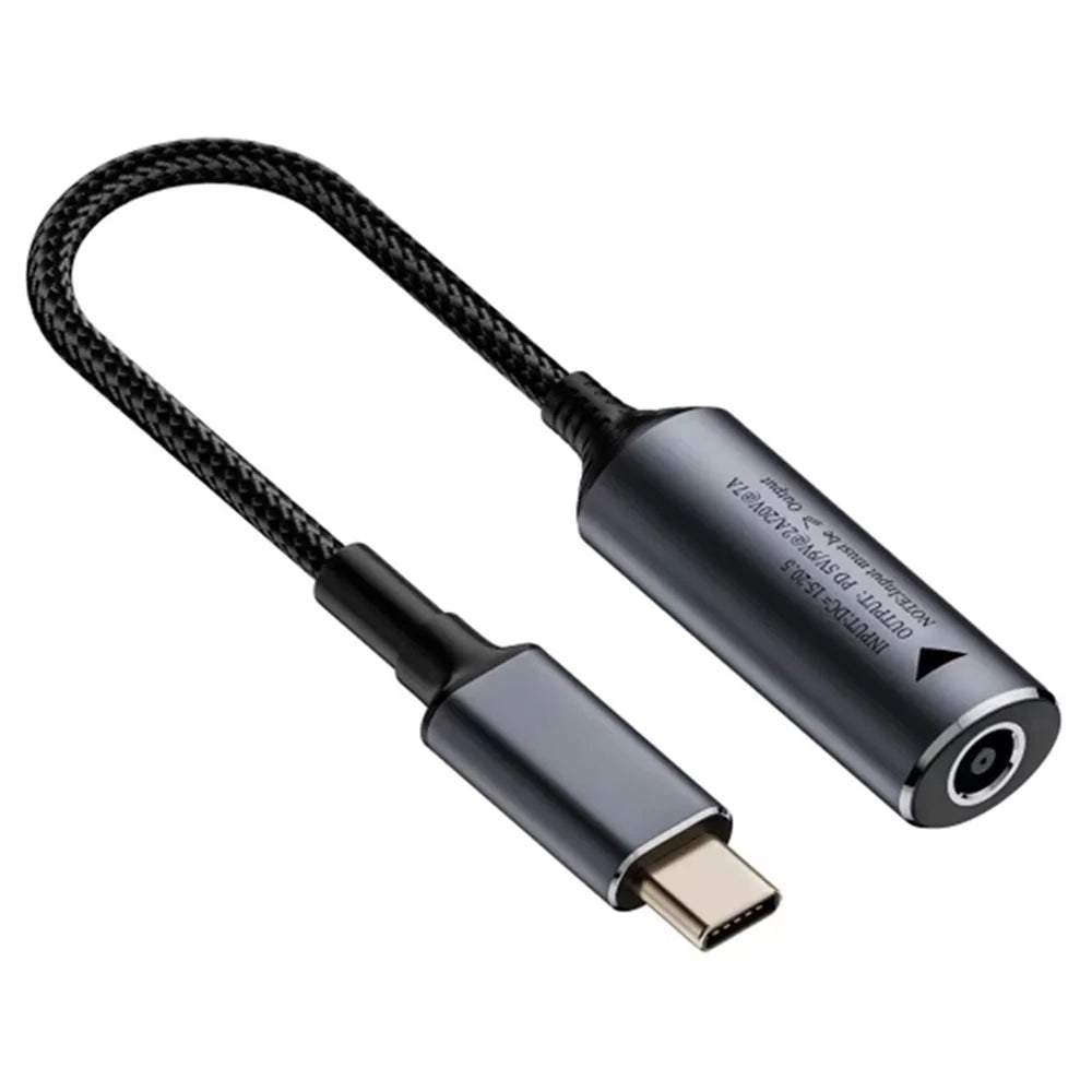140W 20V 6.0x0.6mm DC Female to Type-C Male Adapter Laptop Power Charge Connector - 1
