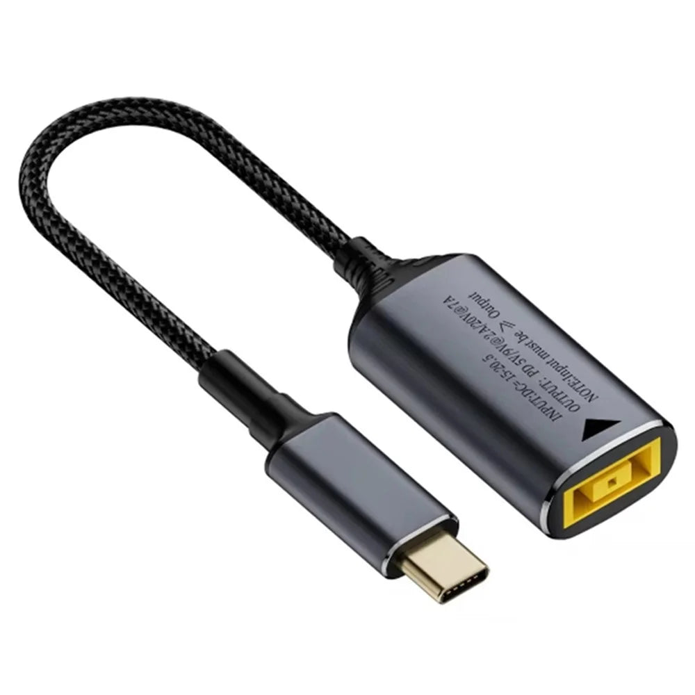 For Lenovo Yellow Square Port Laptop 140W DC Female to Type-C Male Adapter - 1