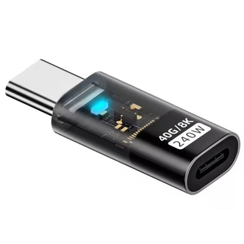 Type-C Male to Type-C Female 240W Fast Charging USB-C 8K Video Data Transfer Converter - 1
