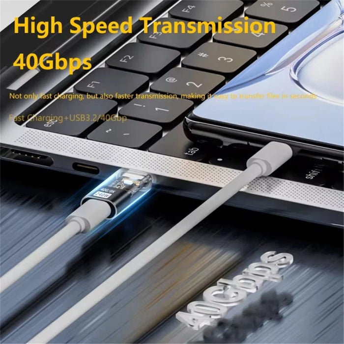 Type-C Male to Type-C Female 240W Fast Charging USB-C 8K Video Data Transfer Converter - 3
