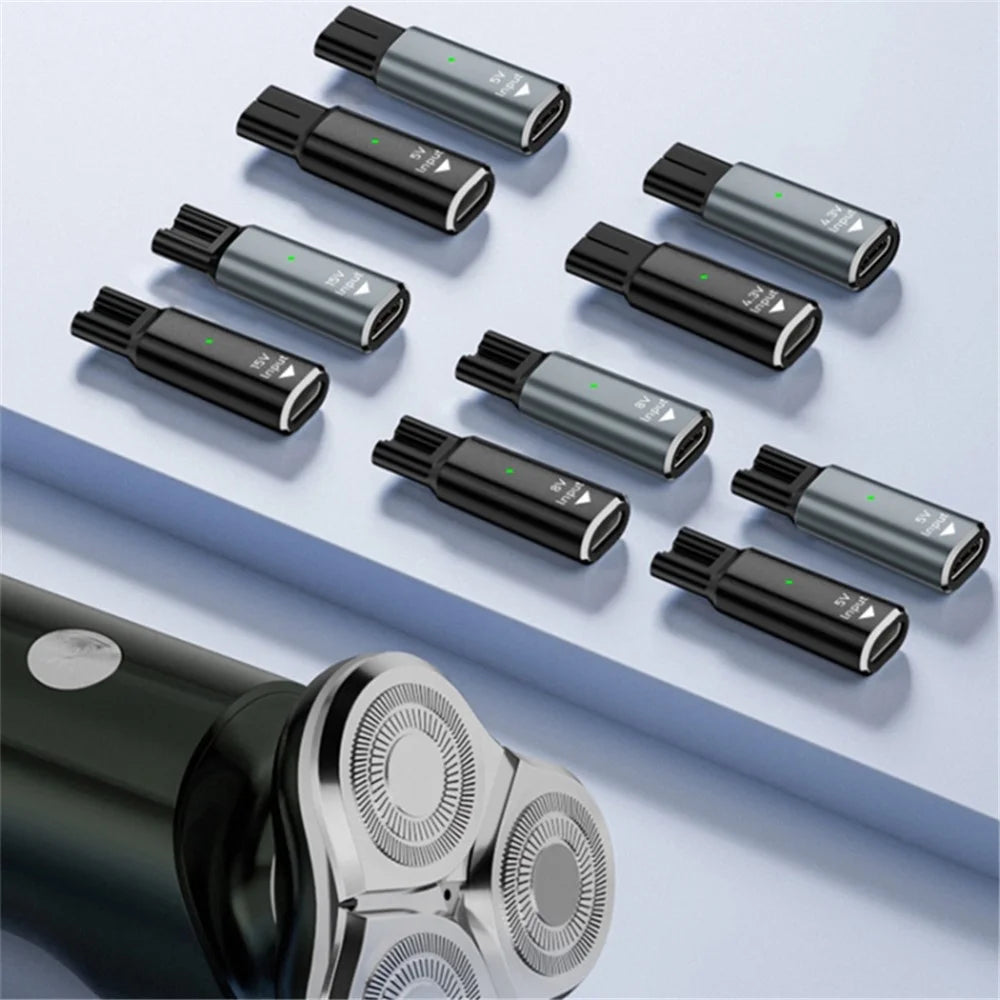 For Philips Shaver Hair Clipper Type-C to 4.3V Aluminum Alloy Charger Adapter - Black - 6
