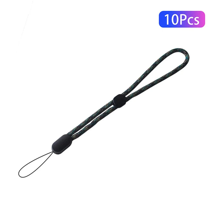 10Pcs / Pack Mobile Phone Anti-drop Adjustable Wrist Rope Cellphone Case Flashlight Power Bank Lanyard - Camouflage Green - 1