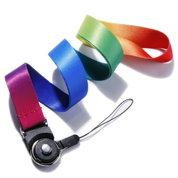 10Pcs / Pack Detachable Finger Ring Lanyard Rotating Buckle Mobile Phone Name Tag Neck Strap - Rainbow - 2