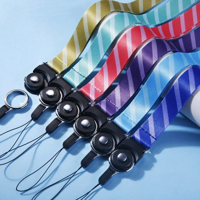 10Pcs / Pack Detachable Finger Ring Lanyard Rotating Buckle Mobile Phone Name Tag Neck Strap - Rainbow - 4
