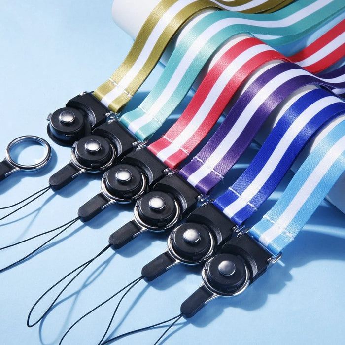 10Pcs / Pack Detachable Finger Ring Lanyard Rotating Buckle Mobile Phone Name Tag Neck Strap - Rainbow - 5