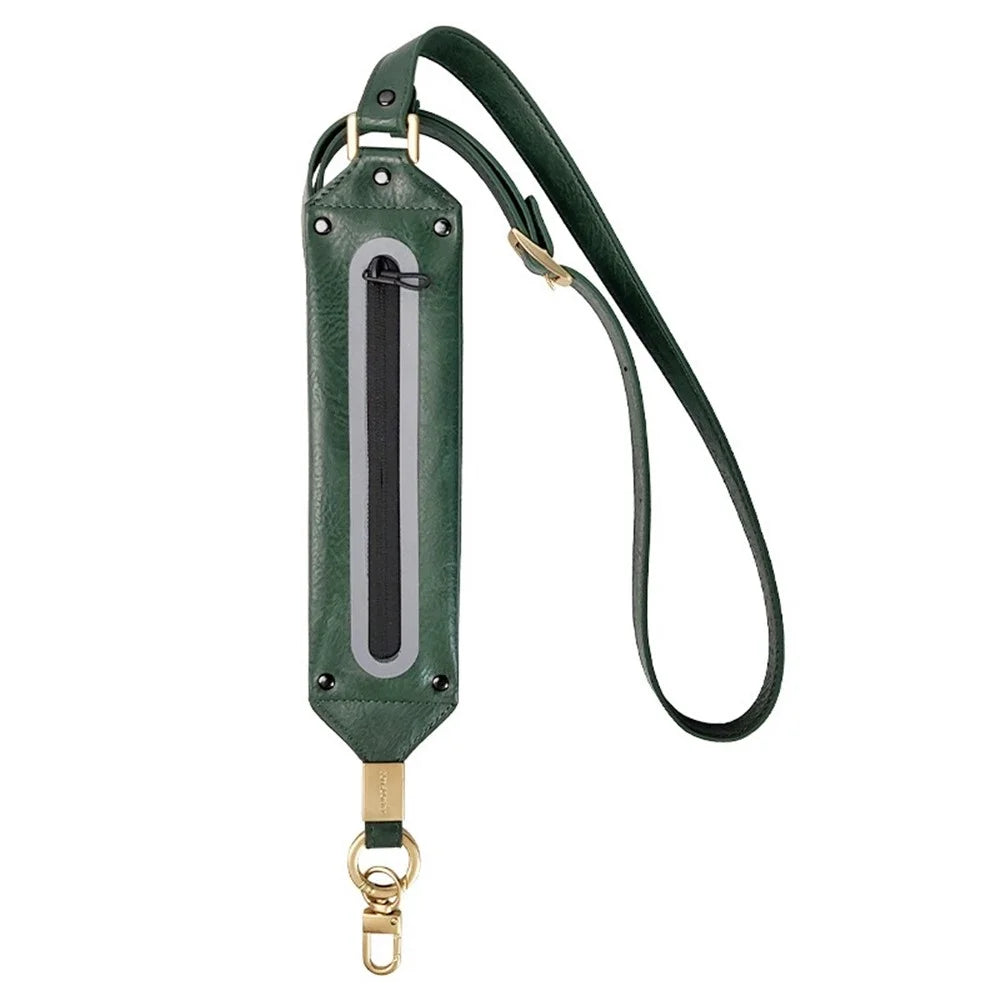 JOYSCOMM 2-in-1 PU Leather Zipper Pocket Adjustable Phone Carrying Crossbody Strap - Green - 1