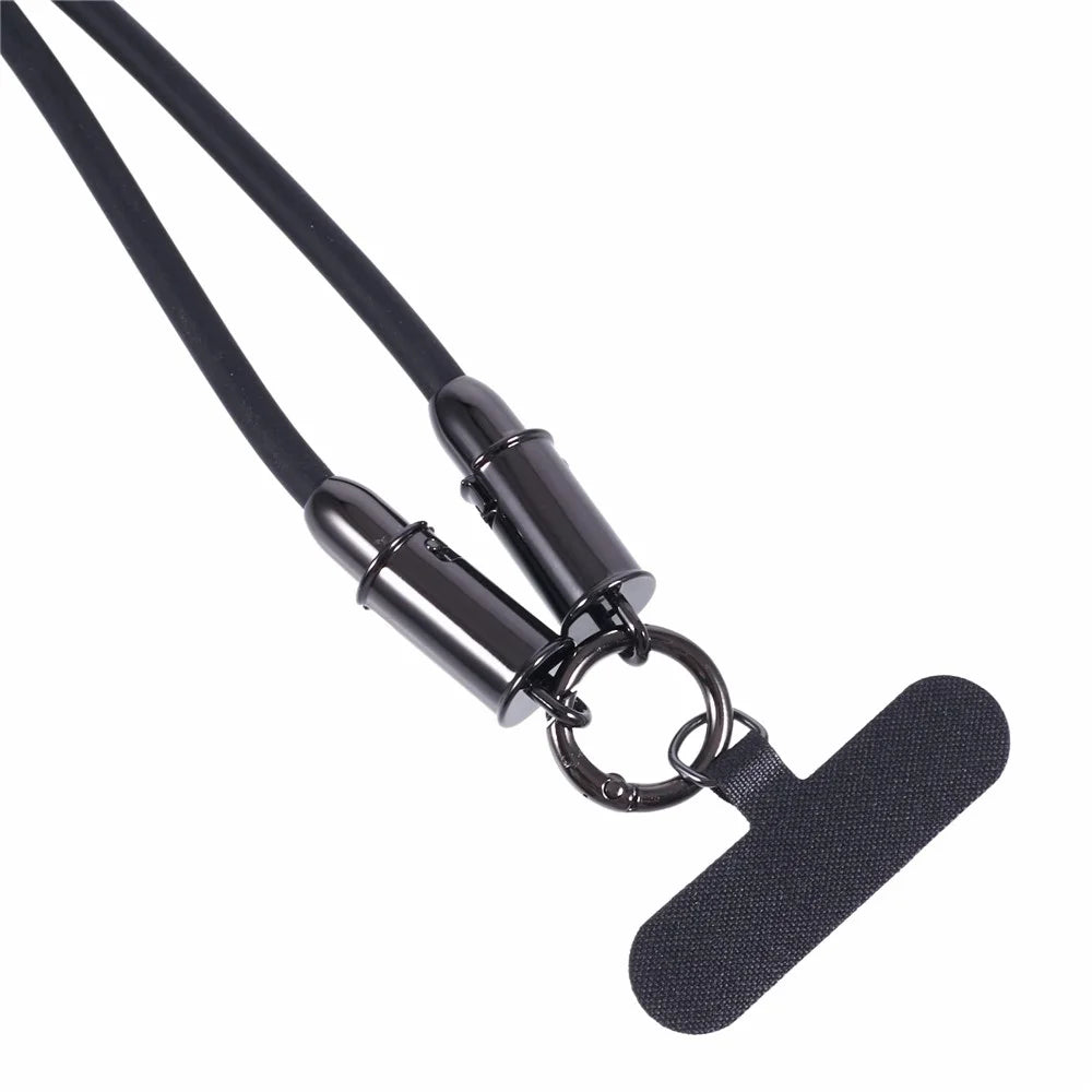 120cm 2 in 1 Silicone Phone Lanyard Crossbody Strap Type-C to Type-C 60W Phone Charging Cable - Black - 3