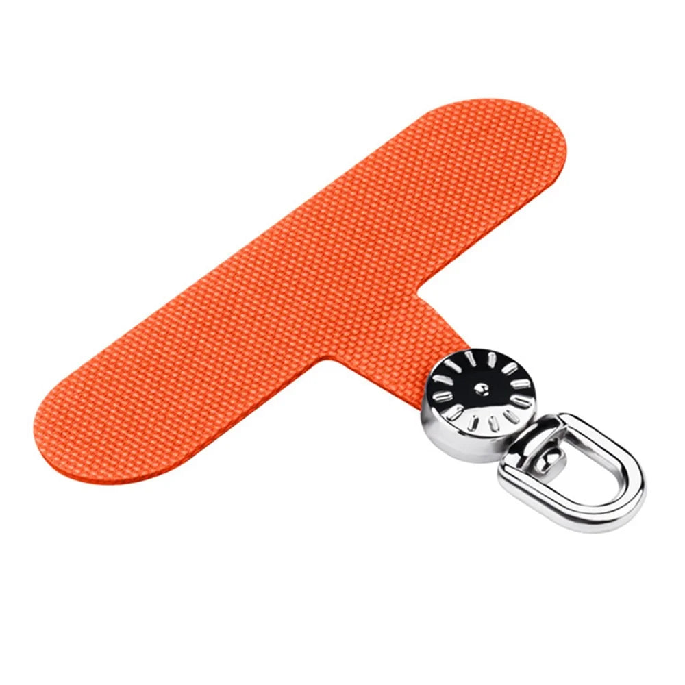 Phone Tether Tab Stainless Steel+Oxford Cloth Rotary Patch for Phone Strap Lanyard - Orange - 1