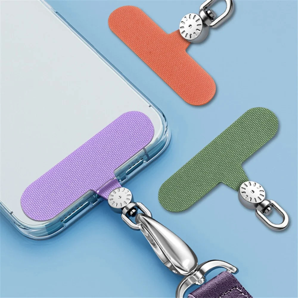 Phone Tether Tab Stainless Steel+Oxford Cloth Rotary Patch for Phone Strap Lanyard - Orange - 3