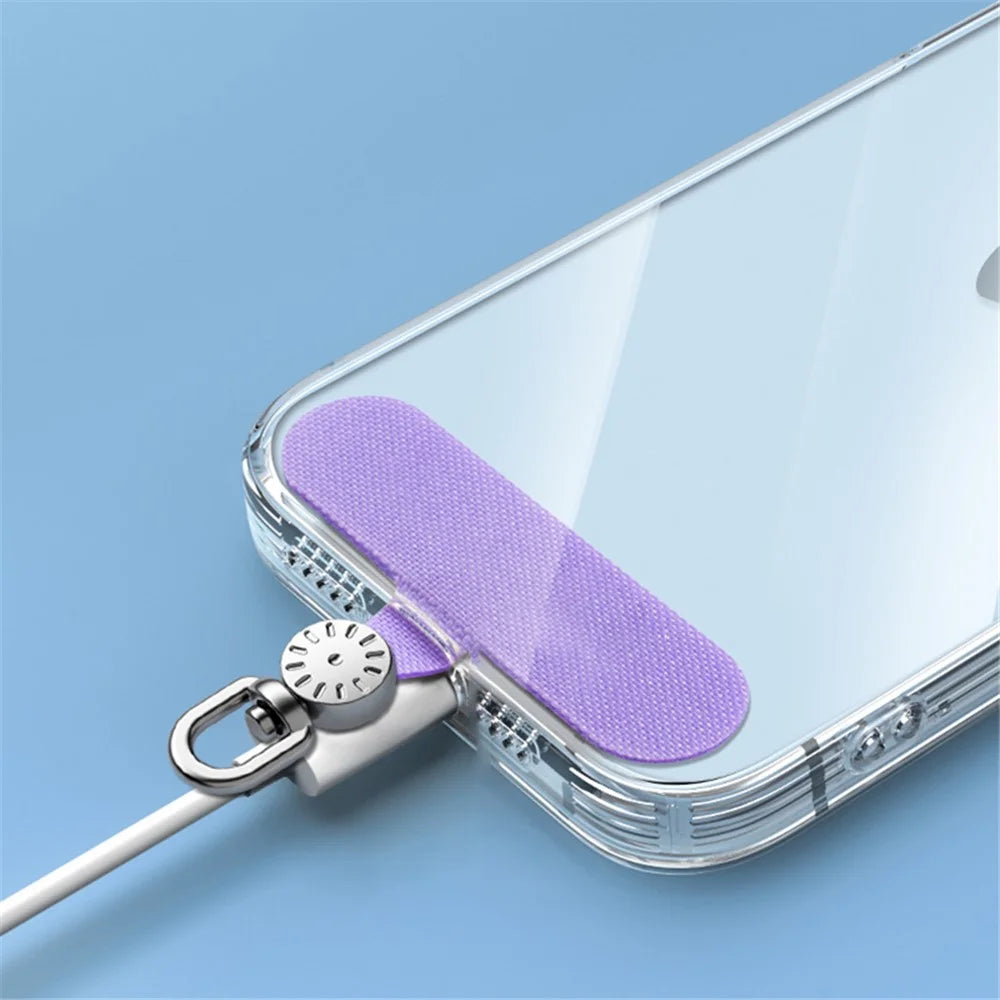 Phone Tether Tab Stainless Steel+Oxford Cloth Rotary Patch for Phone Strap Lanyard - Orange - 5