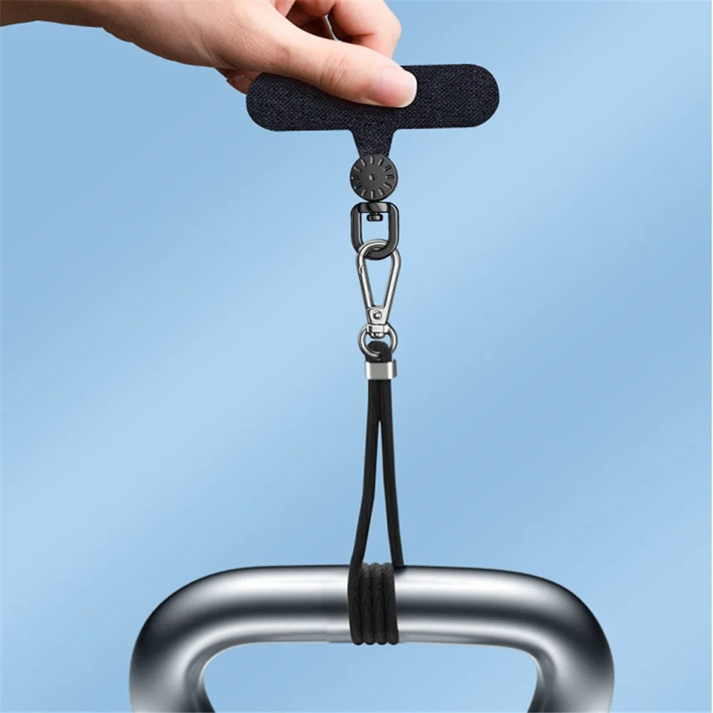 Phone Tether Tab Stainless Steel+Oxford Cloth Rotary Patch for Phone Strap Lanyard - Orange - 7