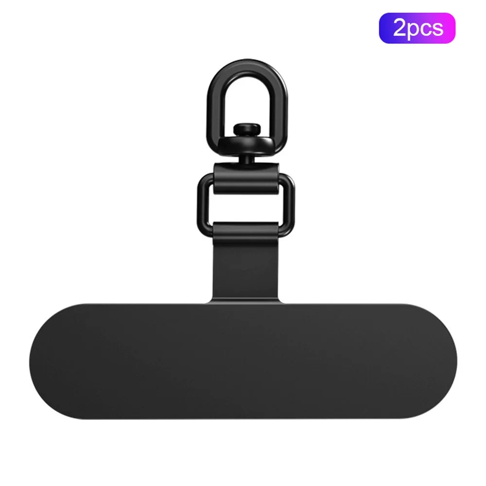 2PCS Rotation Stainless Steel Phone Tether Tab Safety Lanyard Patch Phone Strap Replacement Part - Style A - 1