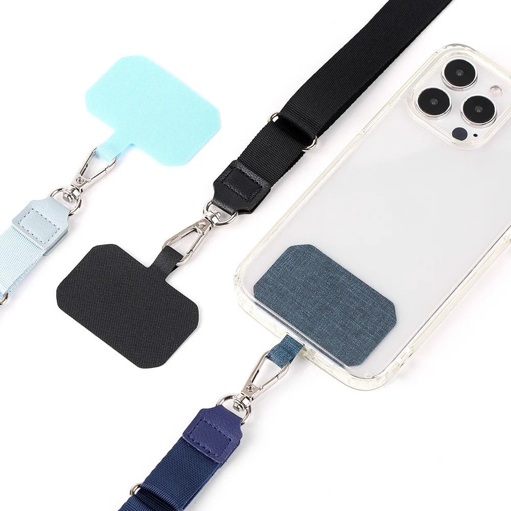 Adjustable Phone Lanyard Anti-Loss Polyester Crossbody Shoulder Strap with Tether Tab - Black - 6
