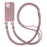 For iPhone 15 Case TPU Phone Cover with 3-Ropes Lanyard - Sand Pink - 2