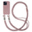 For iPhone 15 Pro Slim Case 3-Ropes Lanyard TPU Phone Cover - Sand Pink - 1