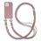 For iPhone 15 Pro Slim Case 3-Ropes Lanyard TPU Phone Cover - Sand Pink - 2
