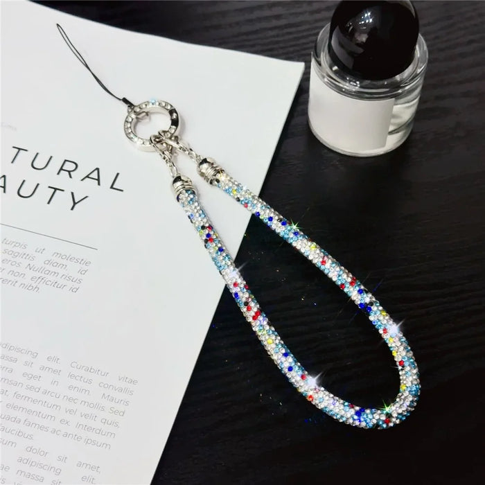 Phone Wrist Strap Shiny Rhinestone Decor Hand Strap Lanyard, Length: 25cm - Multi-color - 1