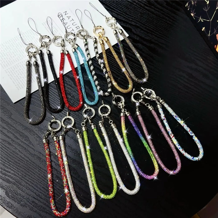 Phone Wrist Strap Shiny Rhinestone Decor Hand Strap Lanyard, Length: 25cm - Multi-color - 4