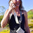 Phone Lanyard with Small Pouch and Tether Tab Nylon Adjustable Crossbody Shoulder Strap, Length: 148cm - Apricot Leaves - 2