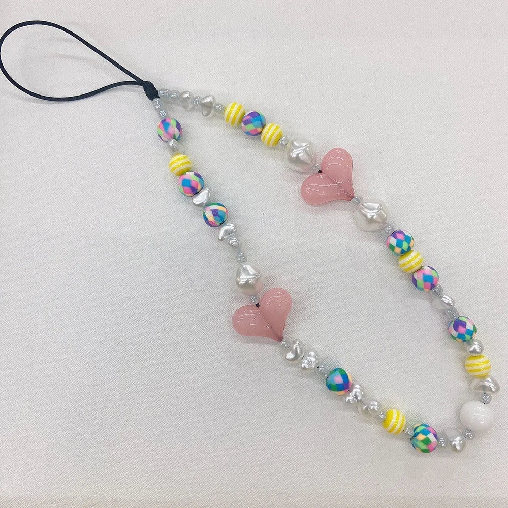 Beaded Phone Charms Key Chain Anti-Lost Phone Lanyard Wrist Strap, Length: 16cm+5cm - SZ-A210004C - 1