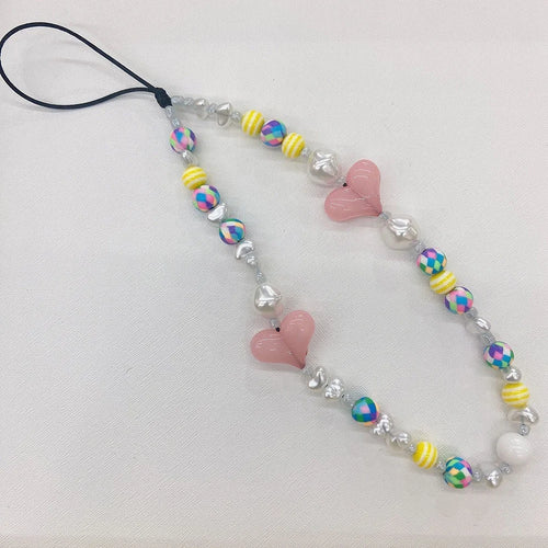 Beaded Phone Charms Key Chain Anti-Lost Phone Lanyard Wrist Strap, Length: 16cm+5cm - SZ-A210004C - 1