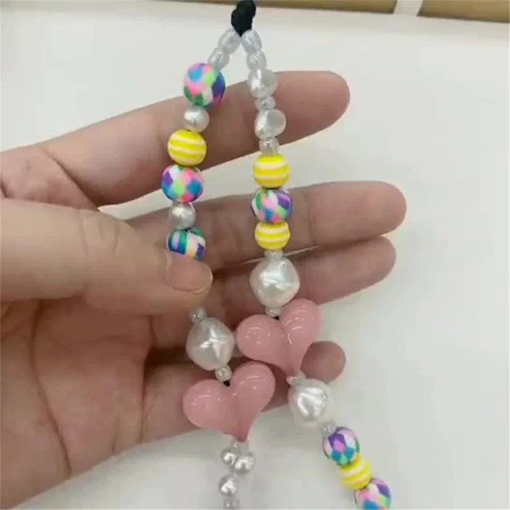 Beaded Phone Charms Key Chain Anti-Lost Phone Lanyard Wrist Strap, Length: 16cm+5cm - SZ-A210004C - 2
