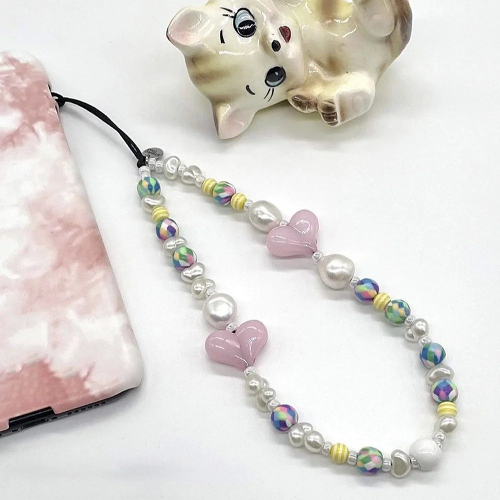 Beaded Phone Charms Key Chain Anti-Lost Phone Lanyard Wrist Strap, Length: 16cm+5cm - SZ-A210004C - 3