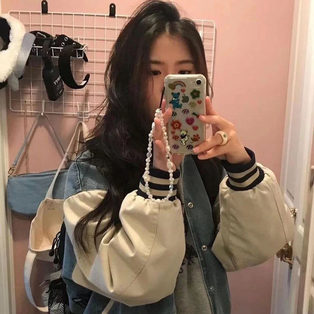 Beaded Phone Bracelet Strap Phone Lanyard Imitation Pearl Phone Charm, Length: 16cm+5cm - SZ-A220006C - 4