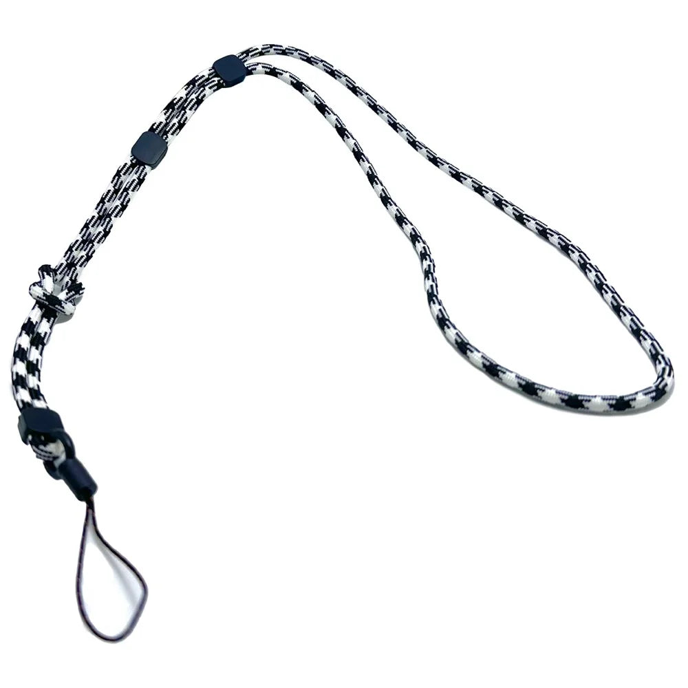 JLC-810 Universal Phone Lanyard Polyester Neck Strap Detachable Wristlet Strap Dual Use - Black+White Dots - 1