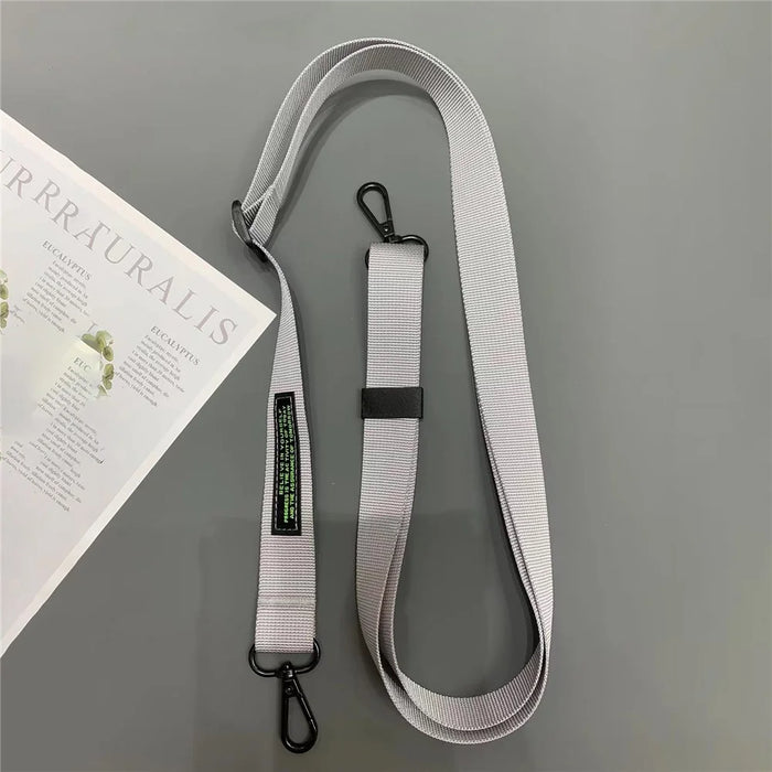 Crossbody Phone Lanyard Adjustable Nylon Neck Strap with Tether Tab, Total Length: 160cm - Grey - 1