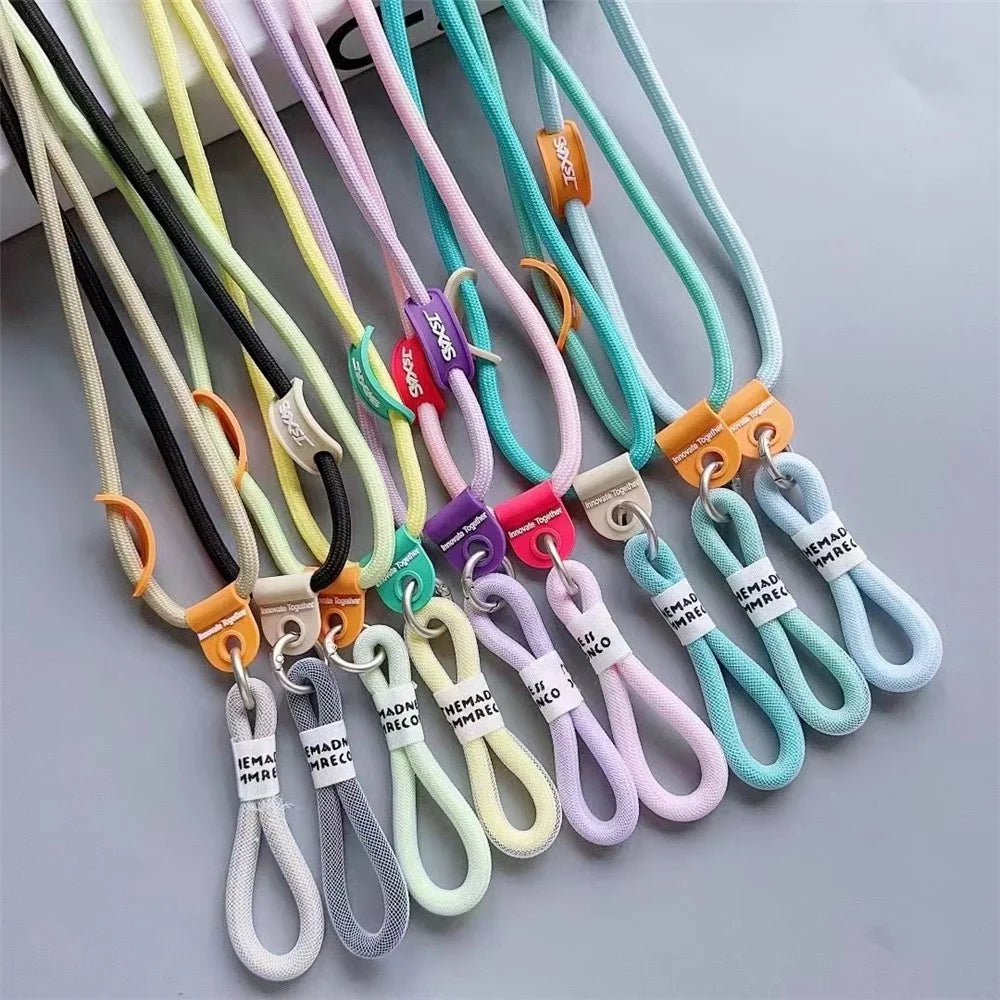 Nylon Phone Lanyard 120cm Crossbody Phone Strap 2-in-1 Short Lanyard with Tether Tab - Baby Blue - 3