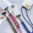 8mm Thick Phone Lanyard Adjustable Crossbody Rope Charm with Tether Tab, Total Length: 140cm - Pink Black - 3