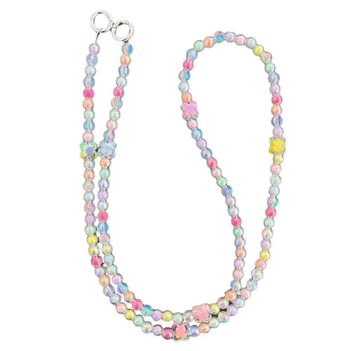 120cm Colorful Beads Strap Four-Leaf Clover Phone Crossbody Chain with Tether Tab - 1