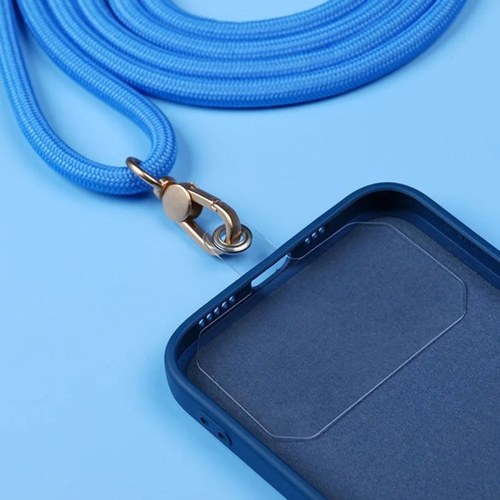 Crossbody Phone Lanyard 6mm Thick Polyester Adjustable Strap with Tether Tab, Total Length: 148cm - Light Grey - 2