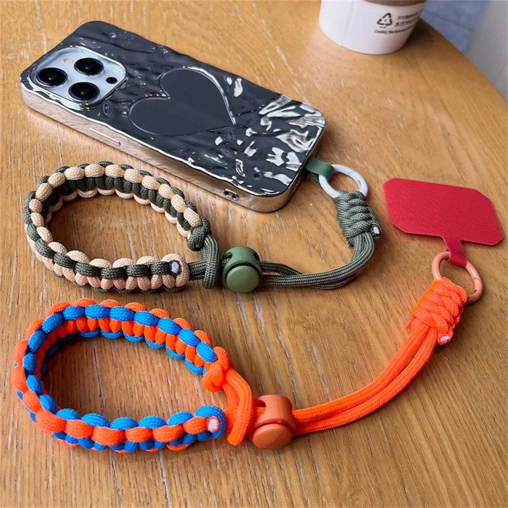 Phone Wrist Strap Adjustable Nylon Wrist Rope with Tether Tab, Toatl Length: 240mm - Brown+Coffee - 3