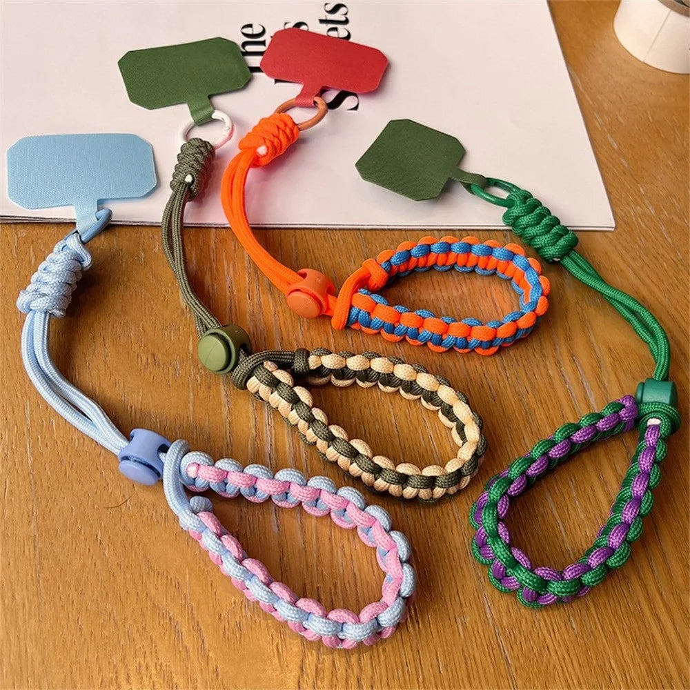Phone Wrist Strap Adjustable Nylon Wrist Rope with Tether Tab, Toatl Length: 240mm - Brown+Coffee - 4