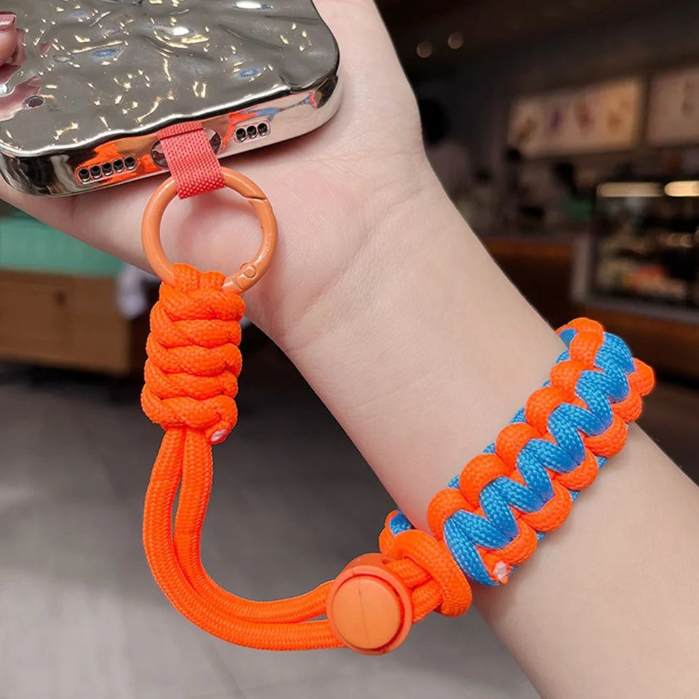 Phone Wrist Strap Adjustable Nylon Wrist Rope with Tether Tab, Toatl Length: 240mm - Brown+Coffee - 6