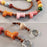 Phone Lanyard Crossbody Shoulder Neck Strap Boot-Shaped Bead Chain with Tether Tab, Folded Length: 63.5cm - Pink+Brown - 3