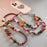 Phone Lanyard Crossbody Shoulder Neck Strap Boot-Shaped Bead Chain with Tether Tab, Folded Length: 63.5cm - Pink+Brown - 5