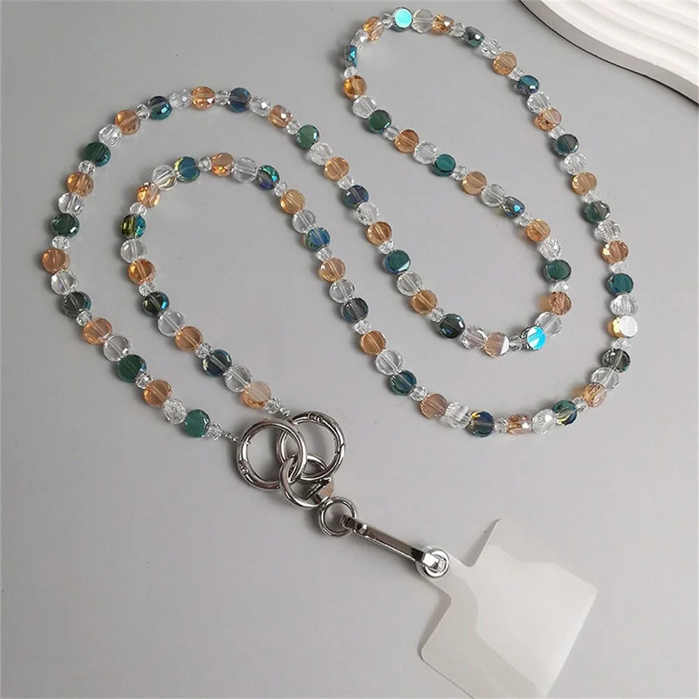 Phone Chain Crossbody Stylish Anti-Lost PVC Beaded Phone Strap with Tether Tab, Total Length: 115cm - 1