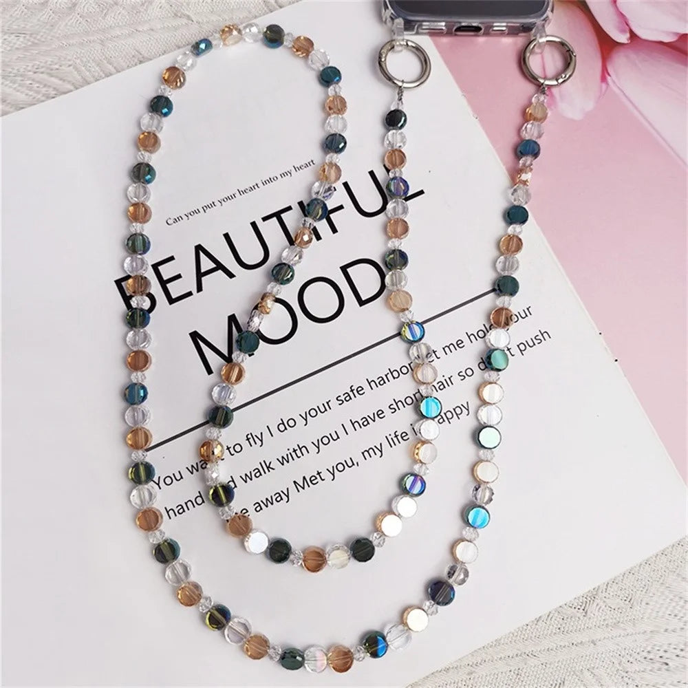 Phone Chain Crossbody Stylish Anti-Lost PVC Beaded Phone Strap with Tether Tab, Total Length: 115cm - 3