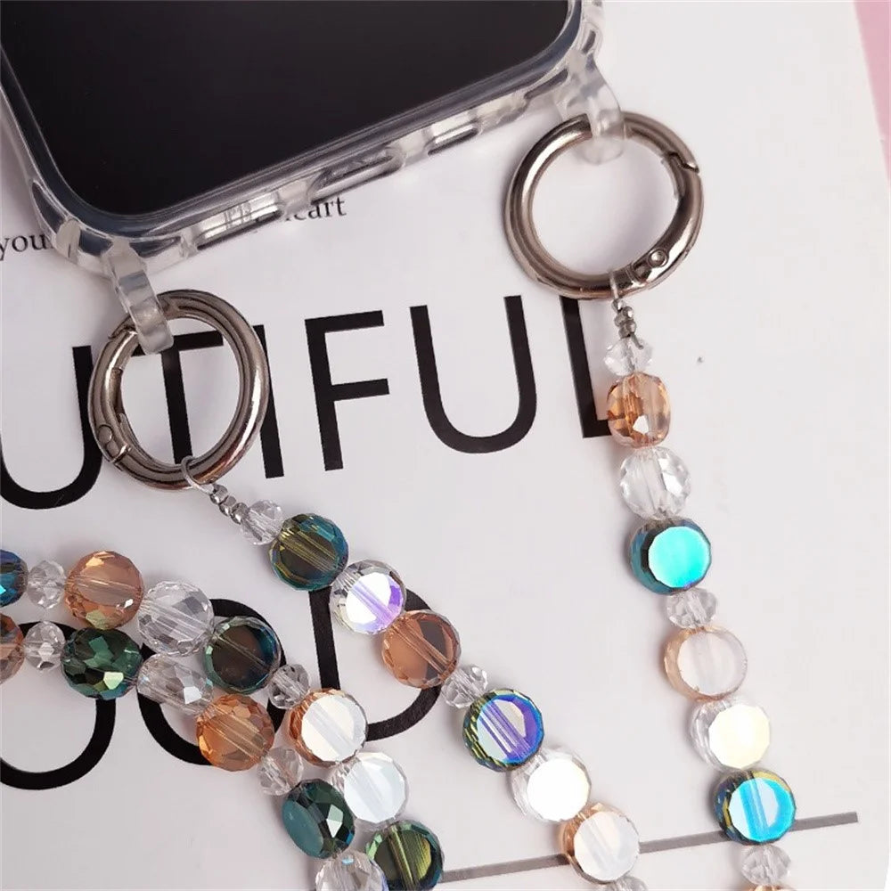 Phone Chain Crossbody Stylish Anti-Lost PVC Beaded Phone Strap with Tether Tab, Total Length: 115cm - 5