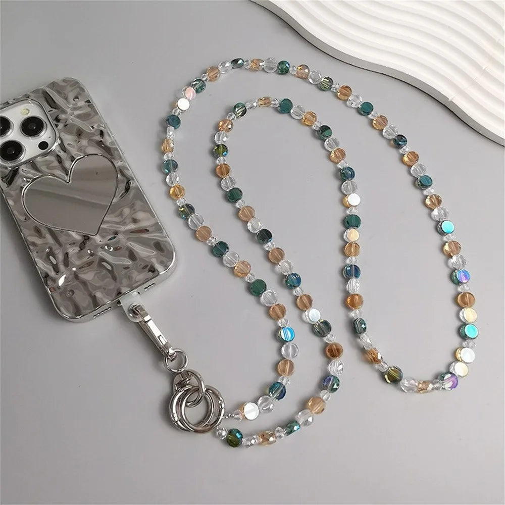 Phone Chain Crossbody Stylish Anti-Lost PVC Beaded Phone Strap with Tether Tab, Total Length: 115cm - 7