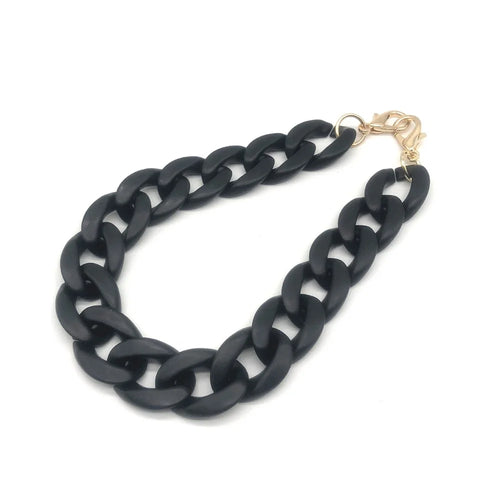 Phone Wrist Lanyard Matte Acrylic Chain 60cm Phone Wrist Strap - Matte Black - 1