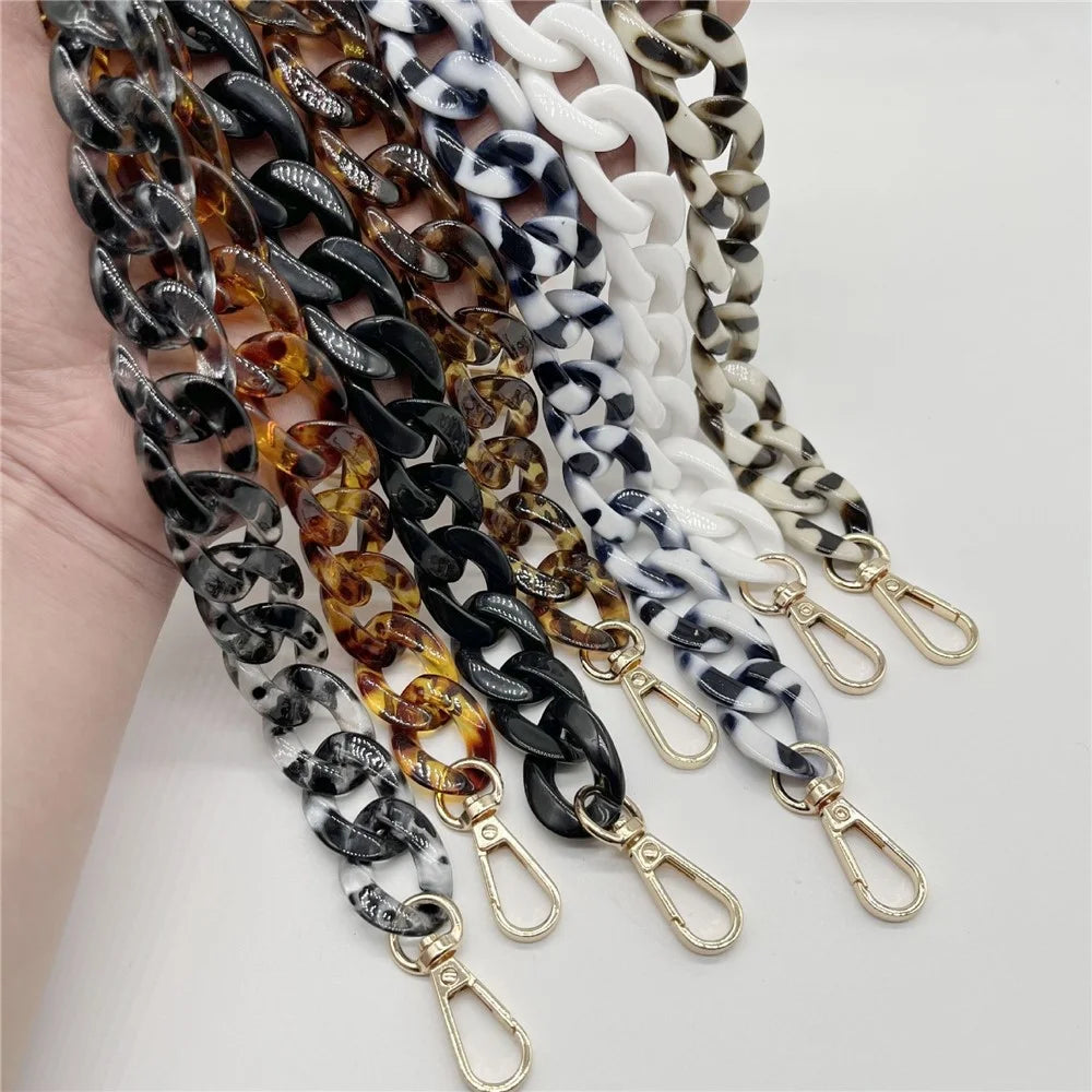 Phone Wrist Strap Phone Charms Acrylic Replacement Chain with Buckle, Total Length: 37cm - Dark Blue+White - 3
