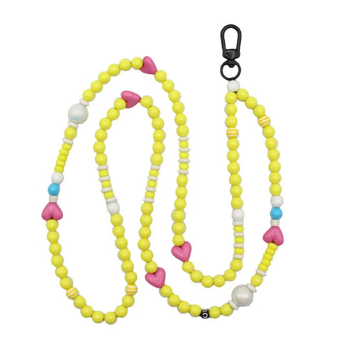 Phone Crossbody Strap Acrylic Beaded Cell Phone Lanyard with Tether Tab, Total Length: 122cm - Summer Love - 1