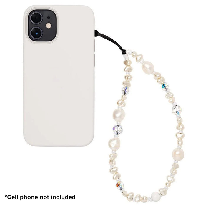 Beaded Wrist Strap 32cm+5cm Cute Phone Charms Strap Pearl Bracelet Wrist Strap - 1