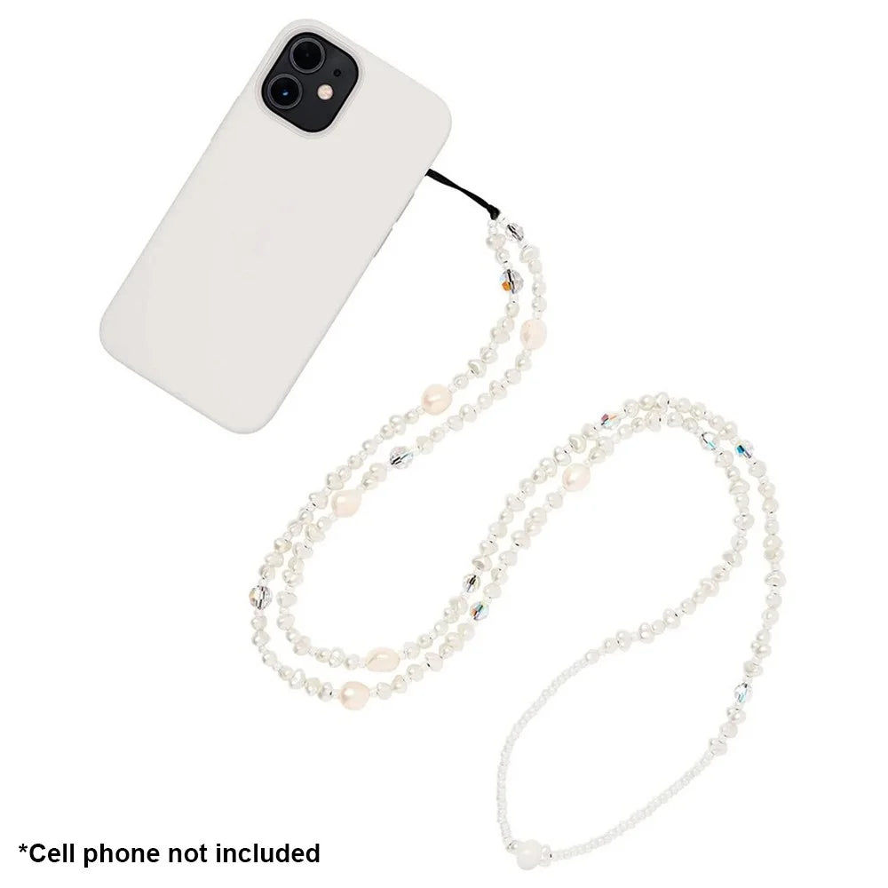 Phone Chain Crossbody Pearl Beaded Strap 120cm+5cm Anti-Theft Shoulder Lanyard - 1