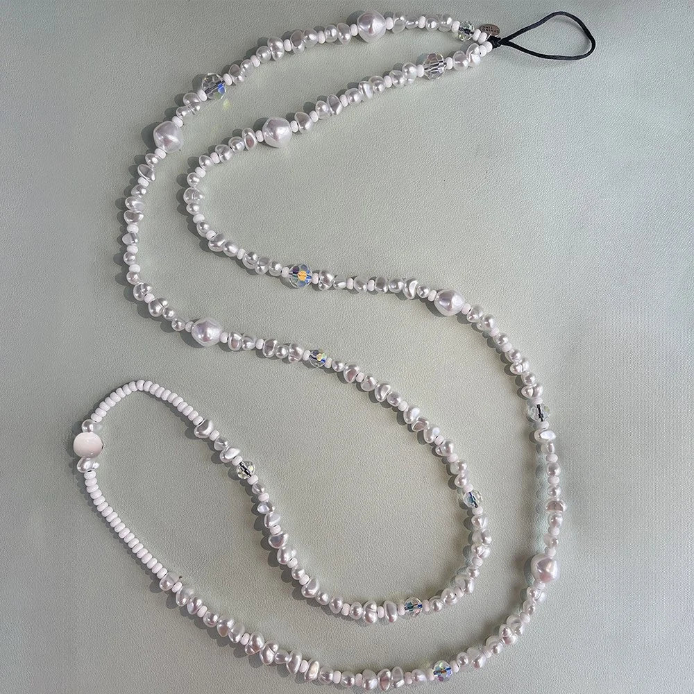 Phone Chain Crossbody Pearl Beaded Strap 120cm+5cm Anti-Theft Shoulder Lanyard - 2